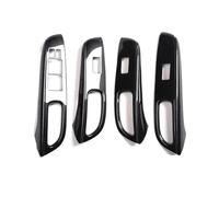 Cubierta Consola Decoración Para Nissan Para Sunny 2014 2015 2016 Elevador De Ventana De Coche Cubierta De Panel De Interruptores Pegatinas Embellecedoras(Carbon Black RHD)