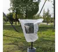 Cubierta contra heladas para plantas con ventana de visualización transparente y cremallera de cordón para monitorear y proteger durante las estaciones frías (100 x 120 cm)