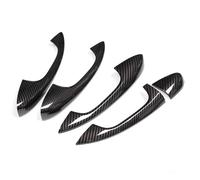 Cubierta Cromada Fibra Carbono Manija Puerta Para Benz Clase E W213 2016-2019 Volante A La Izquierda Accesorios Pegatinas(Negro)