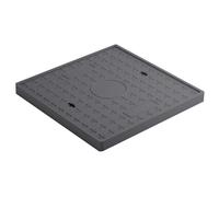 Cubierta cuadrada de acceso de fibra de vidrio, tapa de boca empotrada resistente de 50 x 50 x 4 cm para jardín, patio, entrada, cubierta de inspección superior al ras