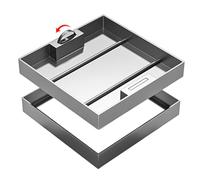 Cubierta cuadrada de acero inoxidable para pozo de 12 a 43 pulgadas, tapa de tanque séptico empotrada con mango invisible, carga de 5700 libras para estacionamiento de entrada, pavimento, muelle de