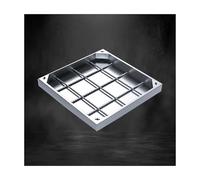 Cubierta cuadrada de alcantarilla y rejilla de drenaje para jardín, 80 x 80 x 8 cm, resistente a la intemperie, diseño duradero, perfecto para adoquines y uso en exteriores