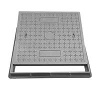 Cubierta cuadrada de fibra de vidrio y marco, cubierta antideslizante para piscina de drenaje, 19.6 x 19.6 x 1.9 pulgadas, ideal para estacionamientos y zonas residenciales, resistente, resistente a