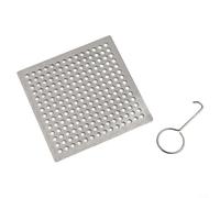 Cubierta cuadrada de filtro de drenaje de ducha con recogedor de pelo para desagües de suelo, tapón de acero inoxidable resistente a la corrosión para uso en baño y cocina (9,4 cm)