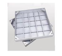 Cubierta cuadrada de metal para boca de acceso de 60 x 60 cm, para entradas y patios, fuerte, resistente a la intemperie, tapa de inspección duradera