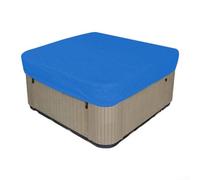 Cubierta cuadrada de piscina para spa al aire libre y aislamiento térmico, resistente al sol, a prueba de nieve, con cordón, protección de poliéster azul, 130 x 130 cm (260 x 160 x 20 cm)