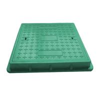 Cubierta cuadrada de resina verde para tanque séptico con marco, tapa de boca de drenaje antideslizante para patio, estacionamiento, pasarelas, parques, paisaje, verde y resistente a la intemperie