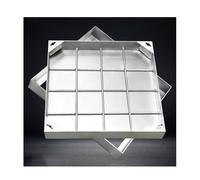 Cubierta cuadrada duradera de acero inoxidable para acceso al desagüe, diseño para patios, escuelas y patios, resistente a la intemperie, resistente y de larga duración
