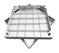 Cubierta cuadrada en T para boca E 60 x 60 x 8 cm, cubierta invisible para uso en exteriores, ideal para proyectos de alcantarillado, pavimentación y diseño HeavyDu