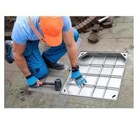 Cubierta cuadrada grande para tapa de tanque séptico, cubierta de boca de acero inoxidable invisible empotrada y marco, cubierta resistente para lavabo de aguas residuales para patio exterior