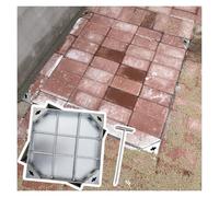 Cubierta cuadrada invisible con marco de 51 x 51 cm para entrada, patio, calle, diseño impermeable para mayor seguridad y estética