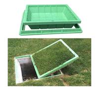 Cubierta cuadrada para cámara de inspección con acceso subterráneo D e (80 x 80 cm) para jardín e inspección impermeable y diseño HeavyDu
