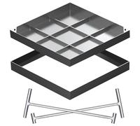 Cubierta cuadrada para cámara de inspección con gancho de elevación de 50,8 cm y 91,4 cm de profundidad, tapa de boca invisible para tanque séptico y diseño resistente a la intemperie