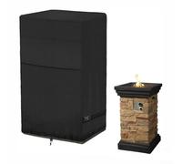 Cubierta cuadrada para chimenea de 21 x 21 x 33 pulgadas para exteriores, columna de fuego de gas alta, impermeable, resistente a los rayos UV, resistente al viento, tela Oxford para calentador de