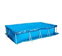 Cubierta cuadrada para piscinas sobre el suelo, red de polietileno negro con ventilación para bloquear hojas y escombros mientras regula la temperatura para la seguridad de los niños y protección UV
