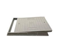 Cubierta cuadrada para tanque séptico y base con marco, material de resina antideslizante, ideal para césped, jardín, patio, acera (gris, 45 x 75 cm)