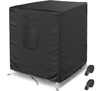 Cubierta cuadrada para unidad exterior, resistente a la intemperie, protección a prueba de polvo con correas ajustables y asas para unidades de aire acondicionado de patio, tela Oxford con cierre