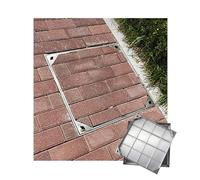 Cubierta de acceso cuadrado invisible, tapa de alcantarillado empotrada con base resistente a la intemperie para uso en interiores y exteriores, 5 cm, diseño HeavyDu Secure & Sk