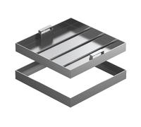 Cubierta de acceso de acero inoxidable 304 y E con mango oculto, 60 x 60 x 5 cm, resistente a la corrosión, acceso a la fosa séptica para patios, jardines y patios