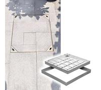 Cubierta de acceso de acero inoxidable y E, 5 cm de altura, 30 x 90 cm para patio, jardín, escuela, acceso integrado