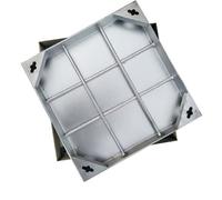Cubierta de acceso invisible con tapa cuadrada en T con base de acero inoxidable 304 para aceras de jardín, muelles - 80 x 80 cm - y resistente a la intemperie