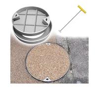 Cubierta de acceso redonda de acero inoxidable 304, de 18 a 40 pulgadas, tapa de bomba séptica extraíble, diseño empotrado para patios, jardines y patios escolares y resistente a la intemperie.