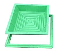 Cubierta de acceso redonda oculta impermeable de resina verde para Sewa y bronceado séptico, escotilla de acceso invisible con gancho (cuadrada 100 x 50 cm) y seguro