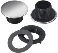 Cubierta de acero inoxidable para grifo de cocina, 2 piezas para sellar lugares de montaje de grifo no utilizados en el fregadero bañera lavabo