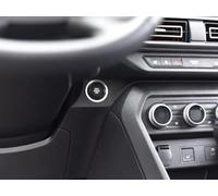 Cubierta de acero para Sandero 2021+ / Sandero STEPWAY / Jogger | Decoración para botón START/STOP | 1 pieza de marco de metal inoxidable con acabado cepillado, accesorio de enganche para interior