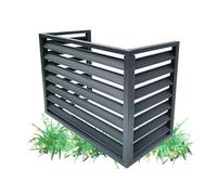 Cubierta de aire acondicionado al aire libre, paneles de privacidad de aluminio, valla decorativa para cubo de basura y macetas, pantalla de jardín gris para patio y césped