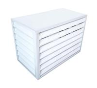 Cubierta de aire acondicionado al aire libre, recinto protector para todo tipo de clima, paneles de valla independientes, escudo de cubo de basura de aluminio, cubierta de unidad de condensador blanco
