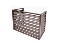 Cubierta de aire acondicionado al aire libre, riel de protección multifuncional de aluminio para unidades al aire libre, protección resistente a la intemperie (marrón, tres tamaños)