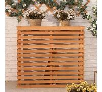 Cubierta de aire acondicionado independiente con pantalla de privacidad, diseño de rejilla de madera maciza para unidades exteriores