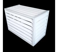 Cubierta de aire acondicionado mini split para exteriores, protección de bomba de calor de aluminio, resistente a la intemperie, ocultación, material exterior duradero que se adapta a la mayoría de