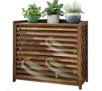 Cubierta De Aire Acondicionado Pantalla De Privacidad, Cubre Aire Acondicionado Exterior De Madera para Exterior,para Ocultar El Aire Acondicionado,Recinto De Bote De Basura(100x43x94cm)