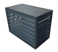 Cubierta de aire acondicionado para exteriores, aleación de aluminio de 1 mm de grosor para unidades de CA y bombas de calor, rejilla resistente a la intemperie, color gris, 110 x 60 x 80 cm