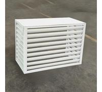 Cubierta de aire acondicionado para exteriores, carcasa de aleación de aluminio con techo, marco de radiador para uso en exteriores (blanco, 110 x 60 x 80 cm)
