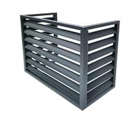 Cubierta de aire acondicionado para exteriores, paneles de valla para todo tipo de clima, recinto de cubo de basura de aluminio, cubierta protectora para unidad de aire acondicionado, gris, diseño
