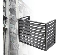 Cubierta de aire acondicionado para exteriores, protección de aluminio para lluvia, sol y escombros, diseño de 3 lados que oculta la unidad resistente a la intemperie, elegante sistema HVAC
