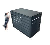 Cubierta de aire acondicionado para exteriores, protección de bomba de calor de aluminio, fácil instalación para jardín y balcón, resistente a la intemperie, protector de radiador, color gris