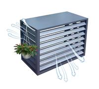 Cubierta de aire acondicionado para exteriores, protección de unidad de aire acondicionado, reducción de ruido y circulación de aire, 100 cm, gris, duradero, para resistencia a la intemperie y