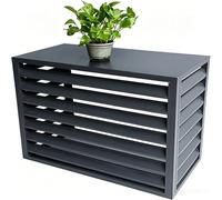 Cubierta de aire acondicionado para exteriores, resistente al agua y al óxido, aleación de aluminio, diseño a prueba de hojas, se adapta a unidades de 5 HP, color negro, 120 x 70 x 150 cm, protege