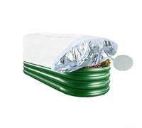 Cubierta de aislamiento de cama elevada con cordón, manta de jardín de aluminio no tejido para protección contra heladas de plantas de invierno, calor para macizos de flores elevados, 140 x 70 x 45 cm
