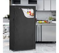 Cubierta de alambre de tela Oxford 210D para unidades de pie, incluye apertura de cremallera, cierre de adhesivo fijo y bolsas de almacenamiento de doble cara para una mejor organización (35.5 x 16.5