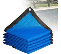 Cubierta de alberca de invierno, lona impermeable resistente para piscinas sobre el suelo, red de hojas y protector de escombros, cubierta protectora de 4 x 6 m para temporada de invierno