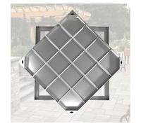 Cubierta de alcantarilla cuadrada invisible de acero inoxidable para jardín, patio y patios, solución de drenaje de 60 x 60 cm