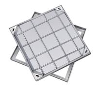 Cubierta de alcantarilla galvanizada con marco de acero inoxidable - Tapa decorativa invisible para jardín al aire libre, patio, pasarelas, entradas - Duradera, resistente a la intemperie, solución de