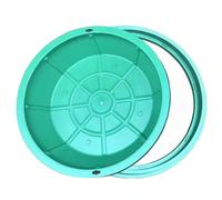 Cubierta de alcantarilla redonda y cuadrada de 80 cm para plantas de tratamiento de jardín, diseño de resina, perfecto para cuencas de aguas residuales enterradas, ideal para jardines y caminos