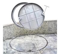 Cubierta de alcantarilla resistente y marco invisible para tanque séptico con gancho extractor para acceso al césped