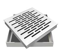 Cubierta de Alcantarillado Incrustada, Tapa Desague Terraza, Diseño Cuadrado de Múltiples Orificios, Acero Inoxidable, Adecuada para Cocina y Calle(60x60 cm/23.6x23.6 in)